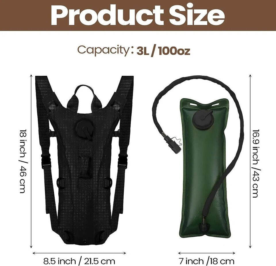 3L Hydration Backpack + Water Bladder for Cycling Hiking Running Travel UK