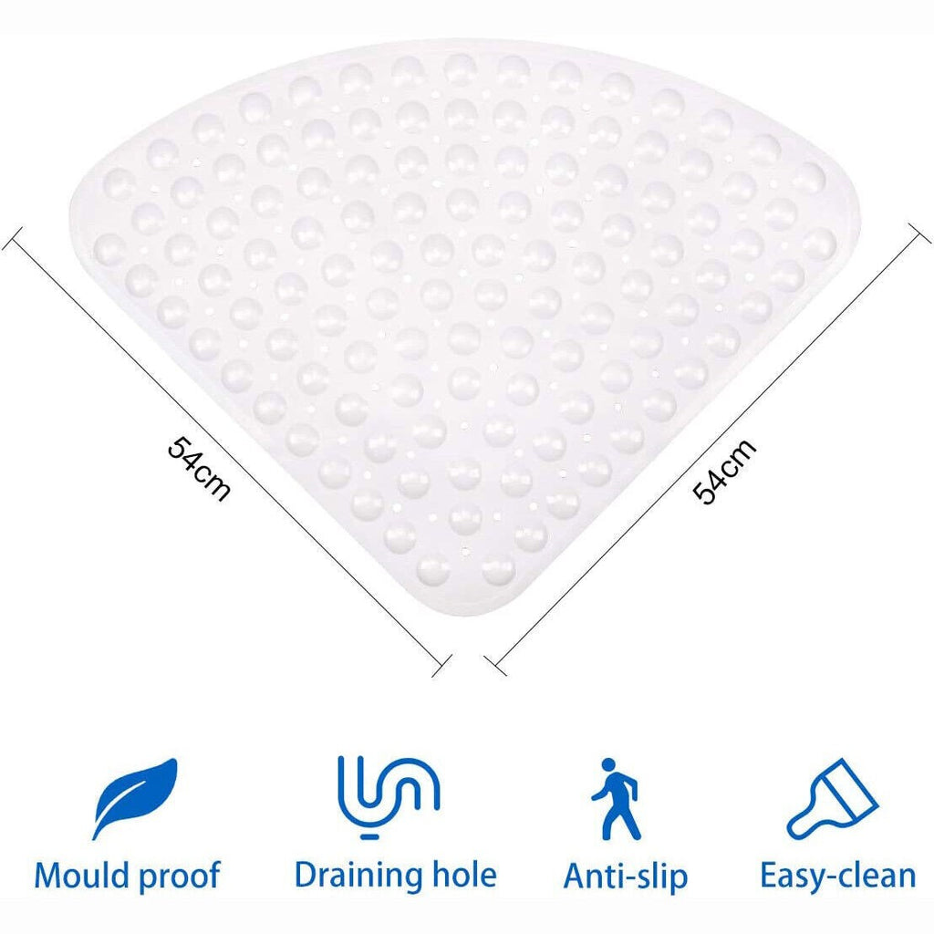 Anti Mould Quadrant Bath Mat Safety Mat Shower Mat Non Slip Sector Rubber Corner