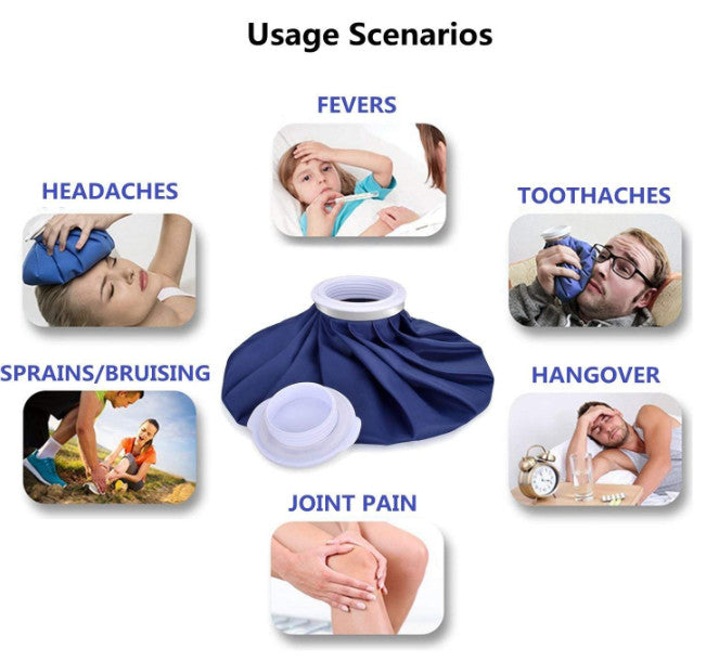 2PCS Cool Ice Bag Pack Injury & Swollen Pain Relief Hot Cold Therapy Re-use