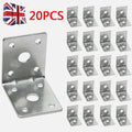 20PCSHeavy Duty 2mm Thick Zinc Plated Reinforced Corner Angle Bracket Galvanised