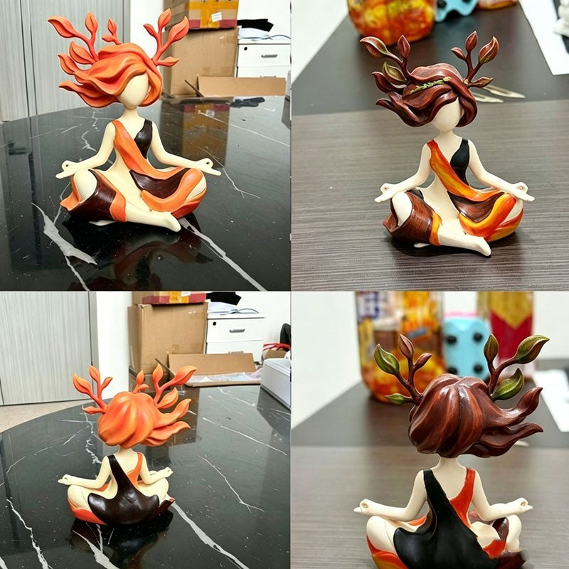 Resin Zen Sculpture Figurine Meditation Room Decor Relaxation Gift