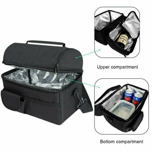 Large Insulated Lunch Bag Adult Kids Men Thermal Cool Hot Food Storage Tote Box