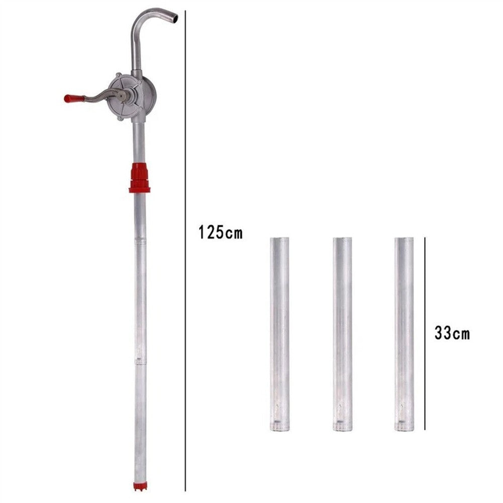 50" Rotary Barrel Transfer Drum Syphon Hand Pump Oil Diesel Fuel Self Priming