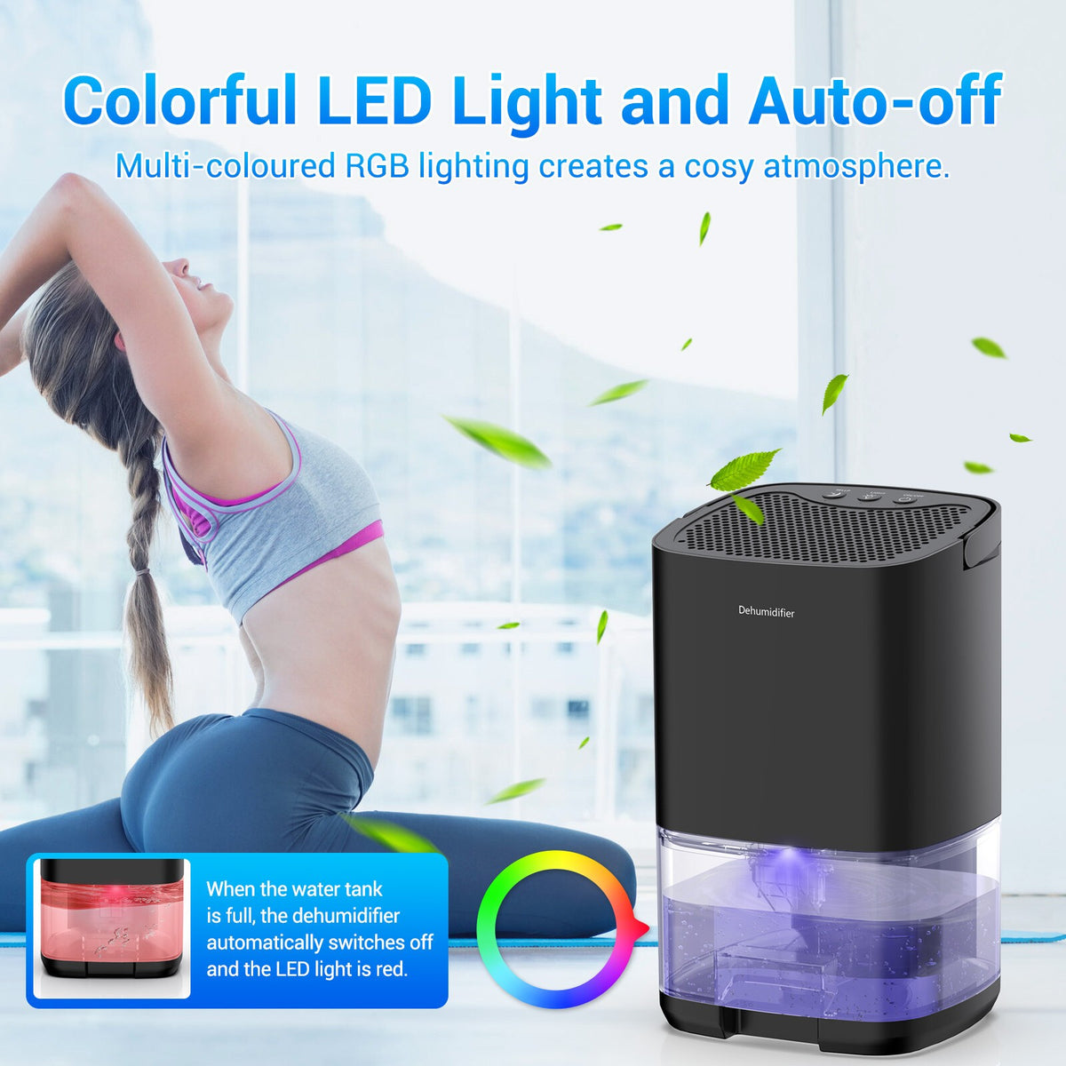 Air Dehumidifier 1000ml Home Portable Air Dehumidifier for Damp Mould Moisture
