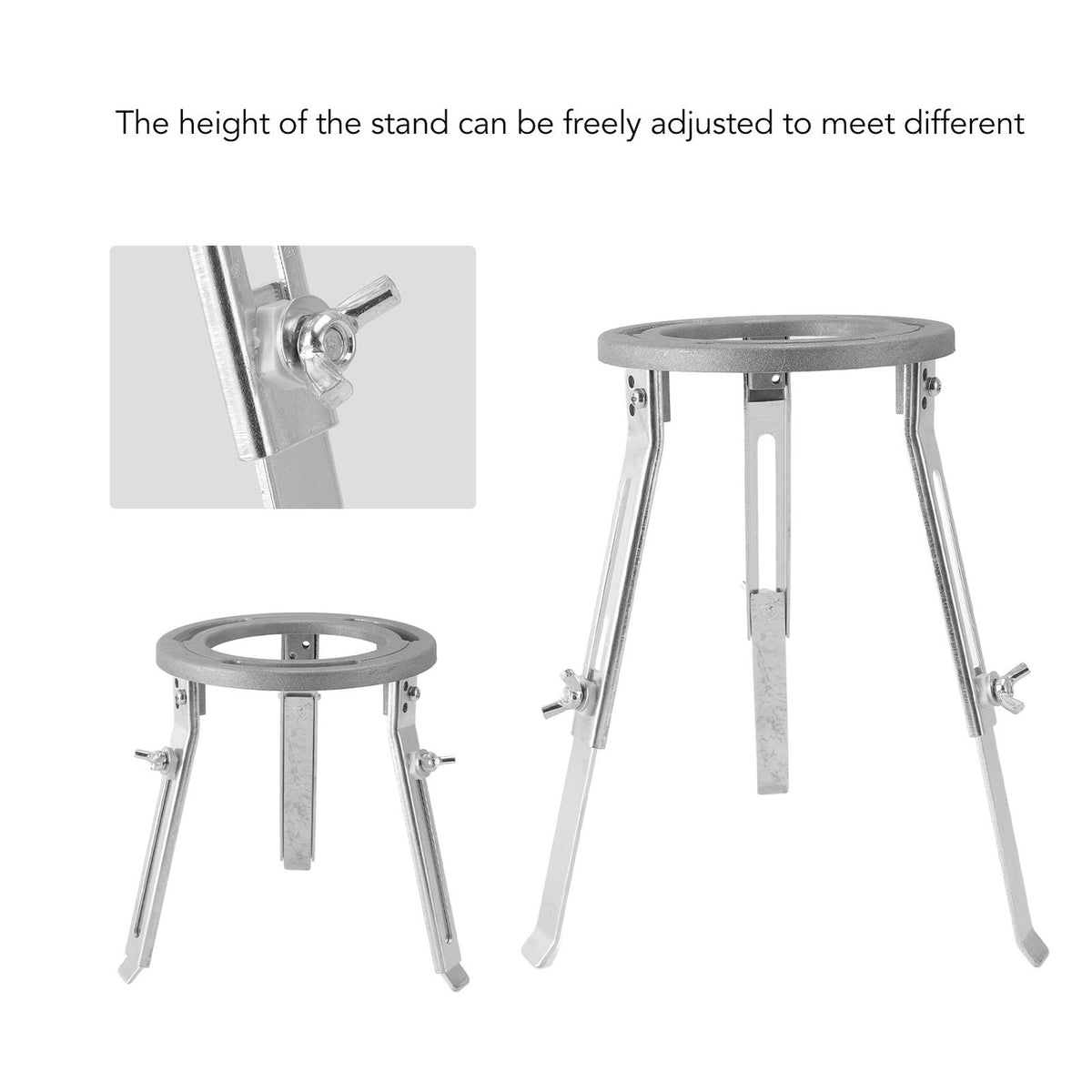 Oil Burner Tripod Stand Iron Adjustable Height Anti Slip Base Laboratory Hea NEW