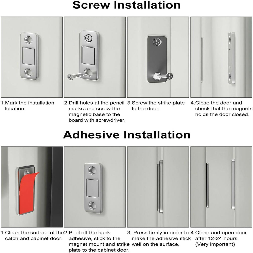 10set Strong Magnetic Catch Latch Ultra Thin For Door Cabinet Cupboard Closer