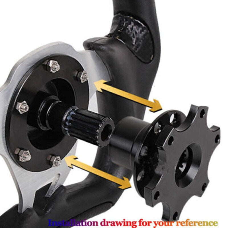 Quick Release/Snap Off Steering Wheel Boss/Hub Race/Rally/Motorsport/Track Black