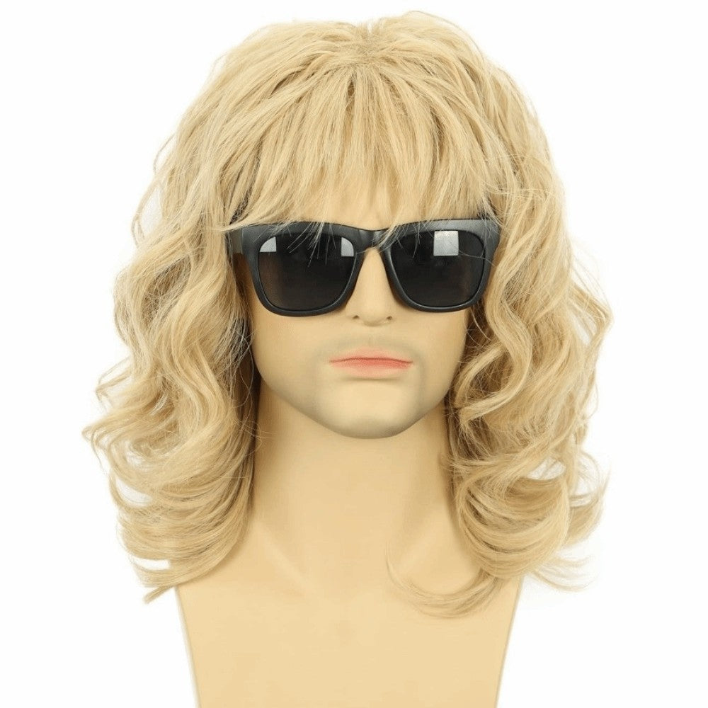 Punk Men Wig Retro Cosplay Wigs Male Wavy Wigs Short Curly Wigs Synthetic Hair