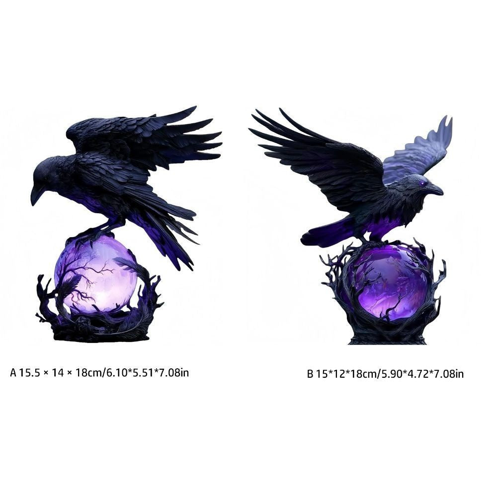 Spooky Raven Moonlight LED Table Lamp Crow Night Light Halloween Home Decor