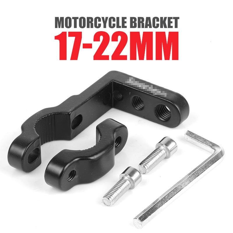 2X Motorcycle Headlight Mount Bracket Clamp Holder 17-22mm Tube Bar