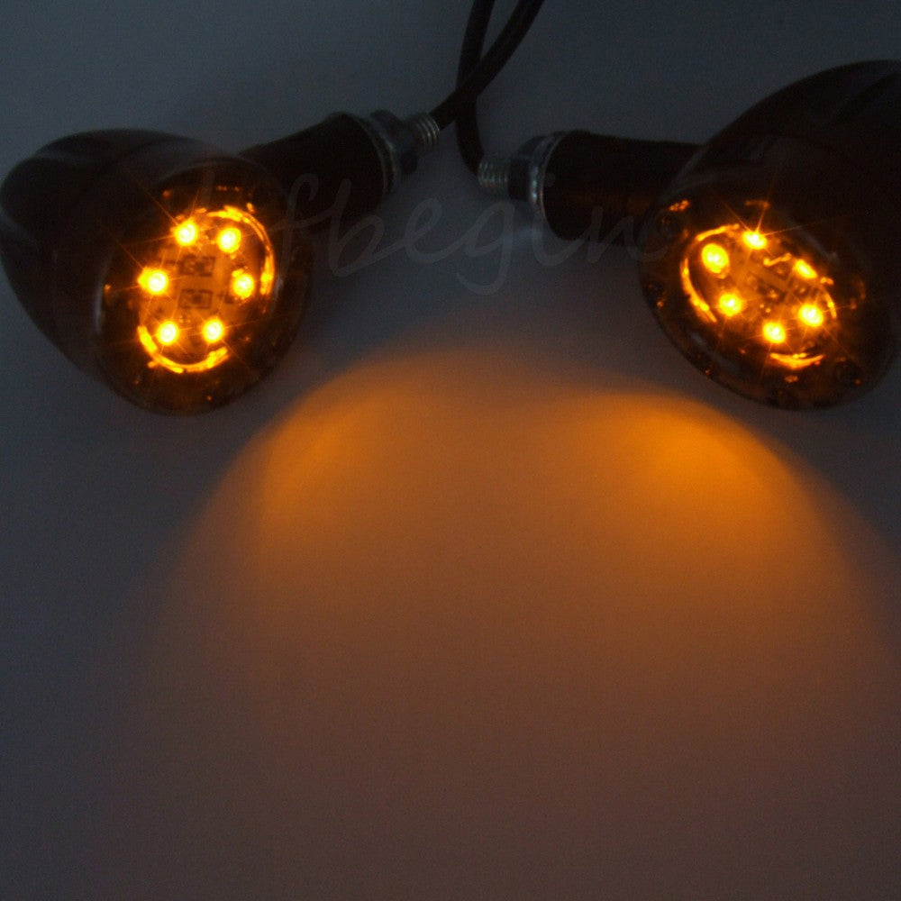 4x Universal Motorcycle LED Amber Lamp Rear Turn Signal Brake lights Indicators