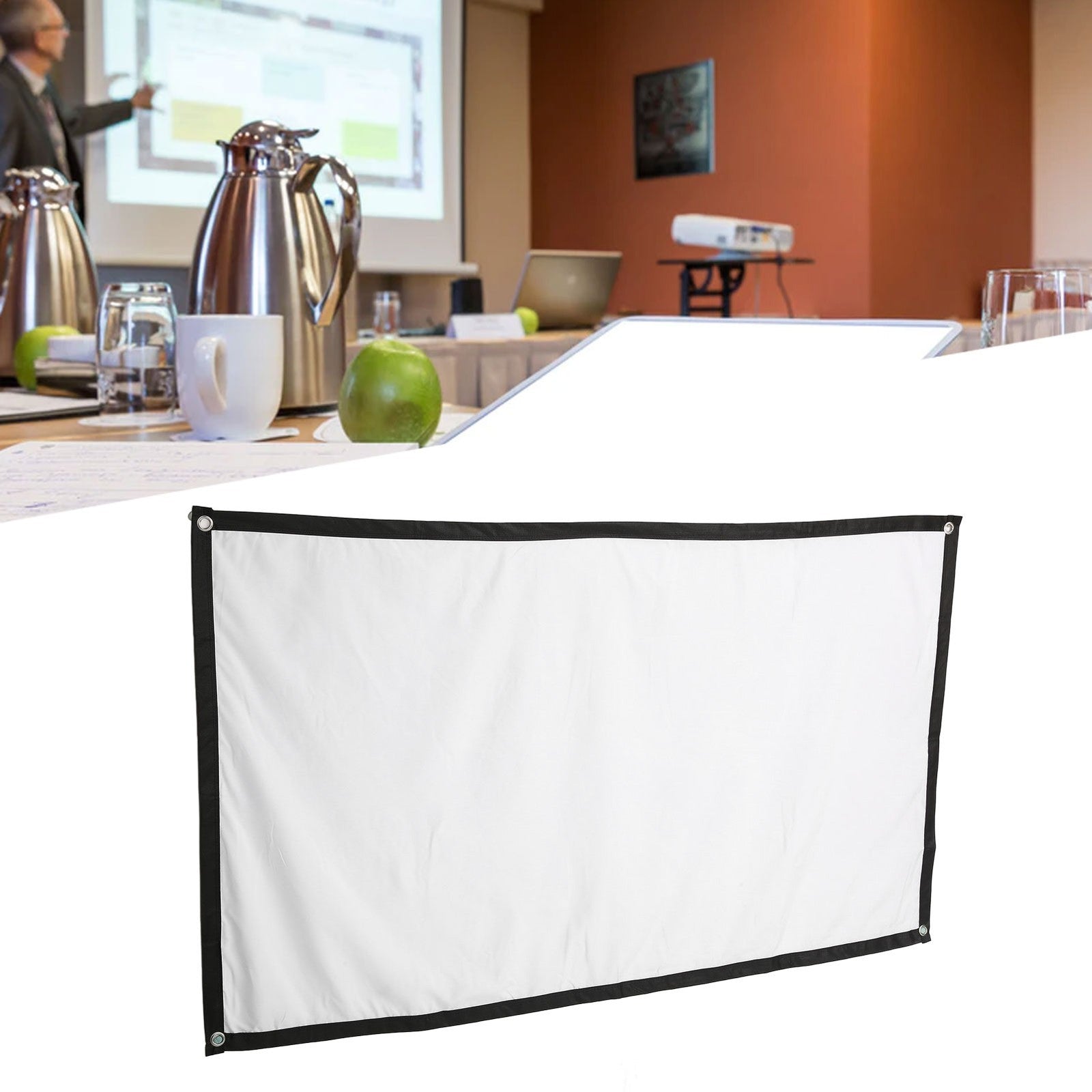 84Inch Projector Screen 16:9 Hd Projection Screen With Hook For Indoor Outdo BAJ
