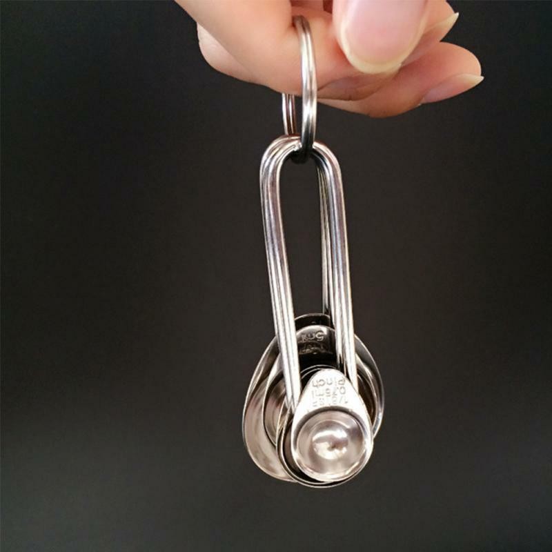 5pcs Stainless Steel Measuring Spoon Metal Cooking 15ml,10ml,5ml, 2.5ml ,1.25ml