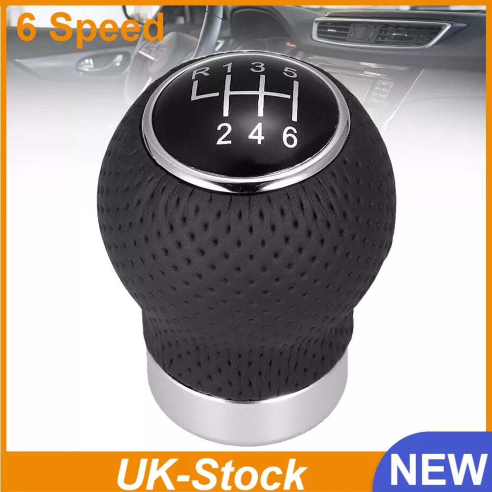 PU Leather Shift Knob Gear 6-Speed Manual Shifter Car Lever Stick BK 3 Adapt New