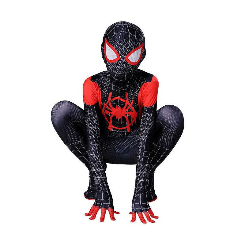 Miles Morales Spiderman Costume Men Boys Into Spider-Verse Cosplay Fancy Dress