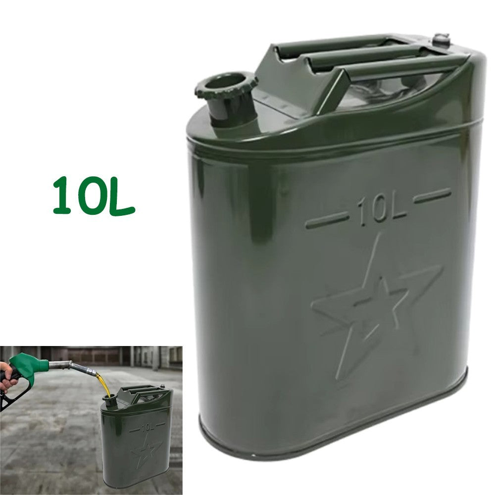 Metal Jerry Can 10L Green Car Storage Fuel Petrol Diesel Container & Flexi Spout