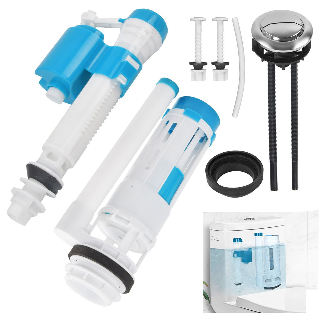 Dual Toilet Flush Valve Push Button Syphon Kit Top Mount Cistern Replacement UK