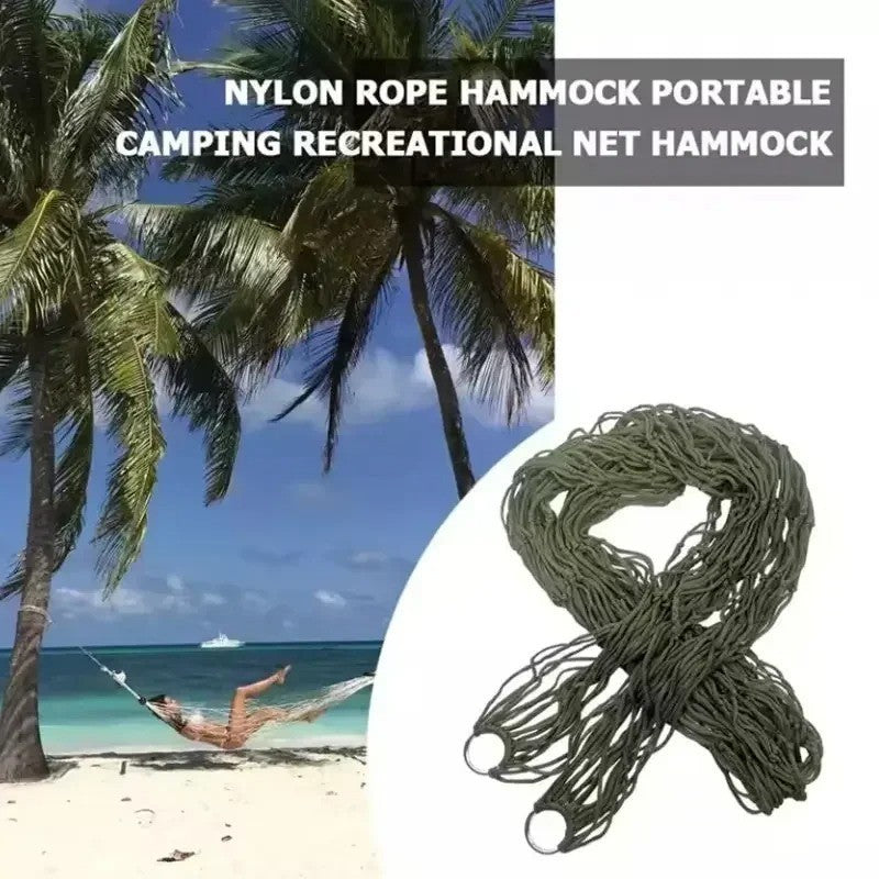 🔥Nylon Rope Hammock Outdoor Sleeping Net Bed Portable Camping Garden Beach Yard