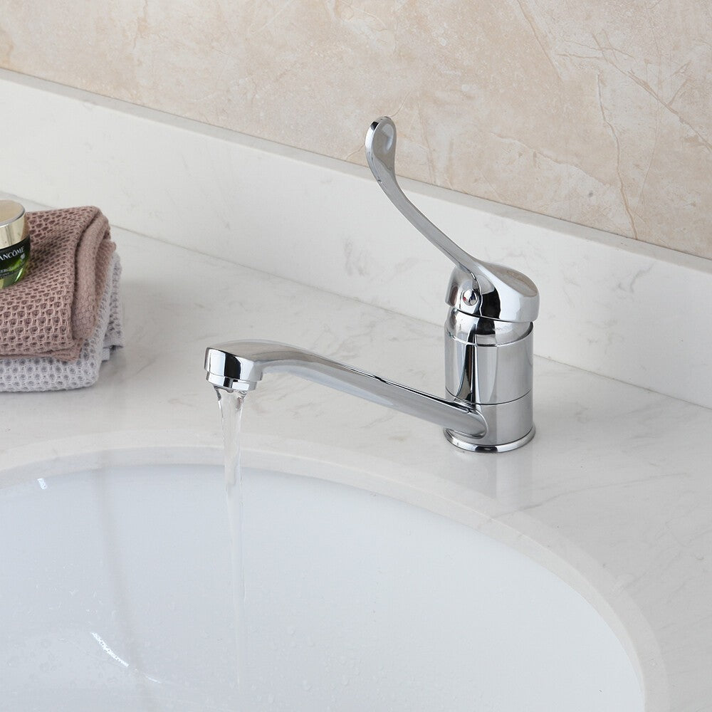 Hospital Medical Faucet Long Handle Single Hole Mixer Faucet Arm Touch Wash Taps