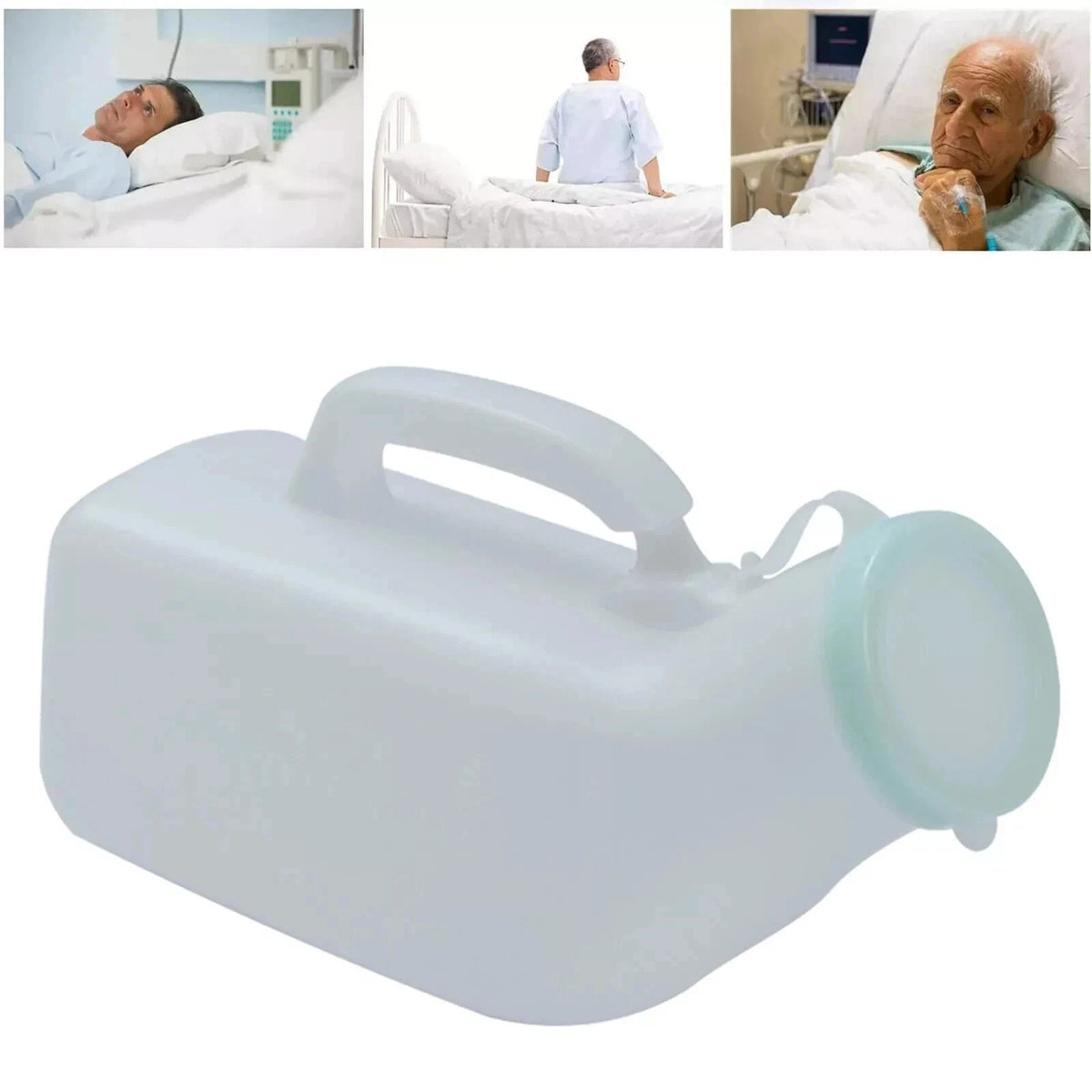 2x Male Urinal Bottle 1200ml Pee Bottles for Men Spill-Proof & Portable UK STOCK