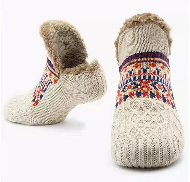 NEW Fluffy And Warm Non Slip Knitted Slipper Socks For Women And Men UK