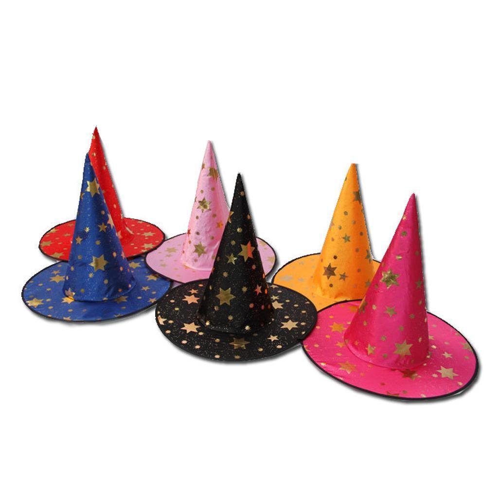 Wizard's Hat with Gold Stars Halloween Fancy Dress Costume Blue