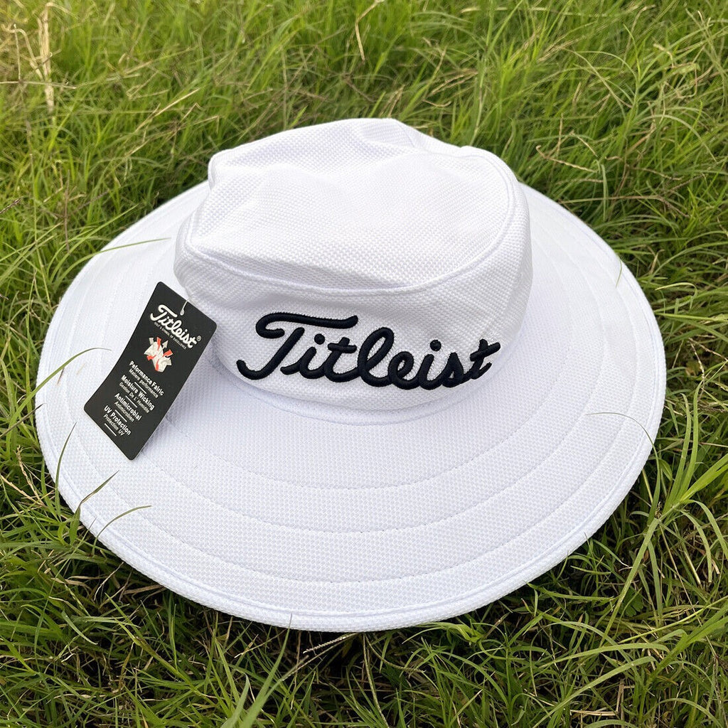 Titleist Tour Aussie Bucket Hat Wide Brim Sun Hat Golf Cap Unisex Blue/White NEW