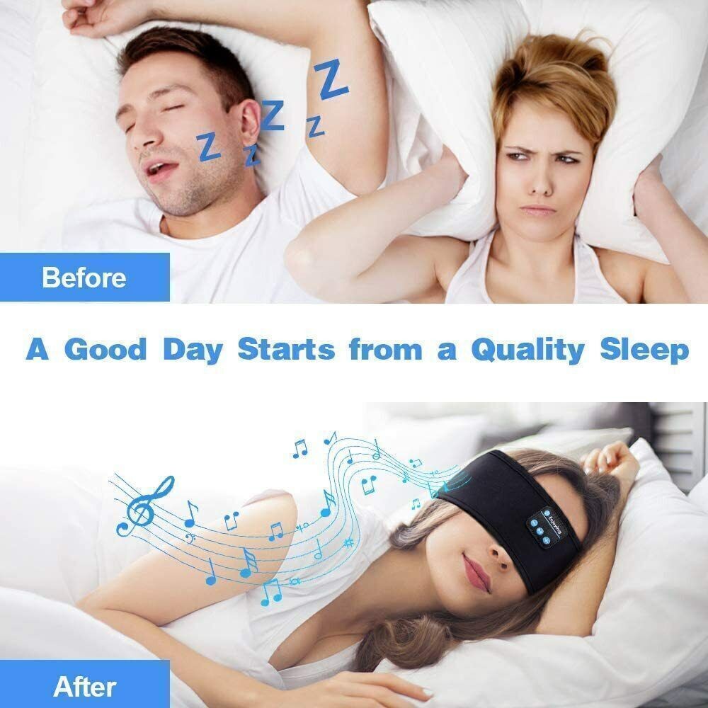 Bluetooth 5.0 Sleep Headphones Headband Wireless Soft Sleep Mask Earphones