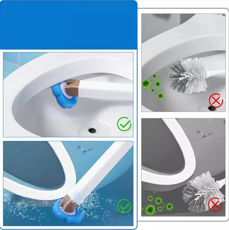 DISPOSABLE TOILET BRUSH SET TOILET BOWL CLEANING SYSTEM CLEANERS WITH REFILLS UK