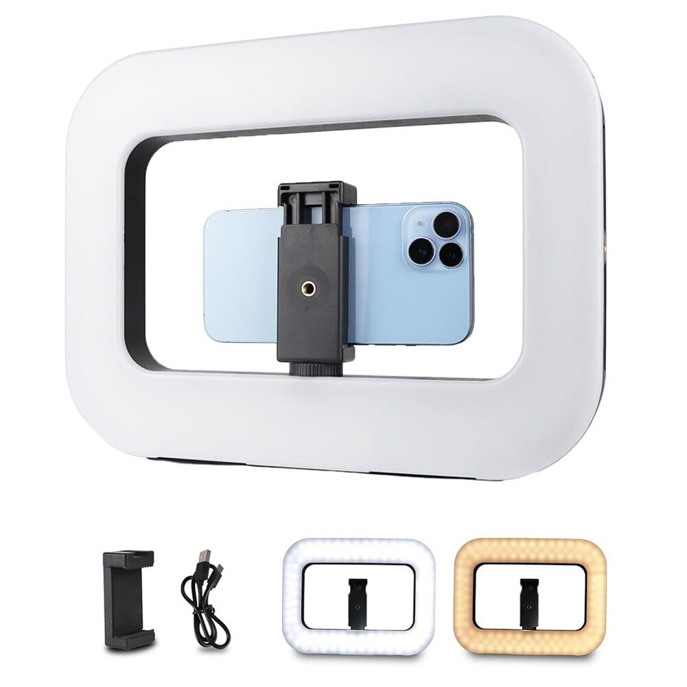 Smartphone Video Rig with Light Handheld Ring Selfie Light Kit LED Mobile Vide