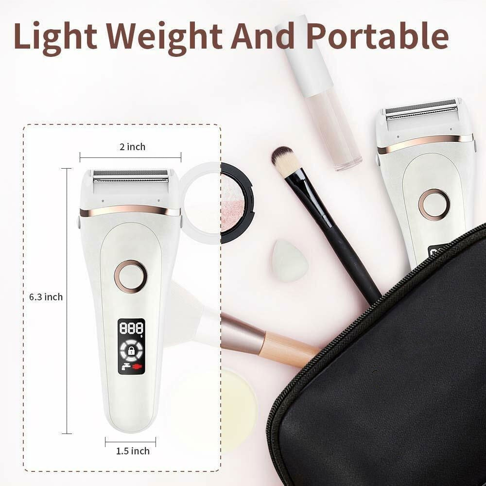 Electric Razor Shaver Women Hair Remover Wet Dry Painless Lady Body Rechargeable