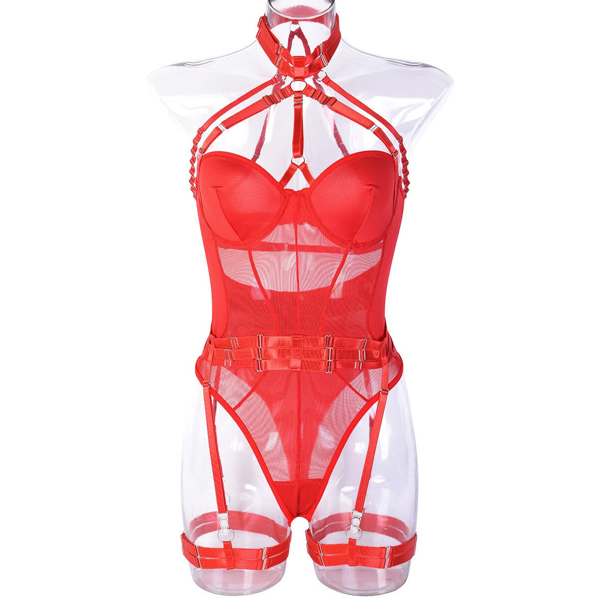 UK Women Erotic Underwear Babydoll Lingerie Bodysuit Set Body Stocking Suspender
