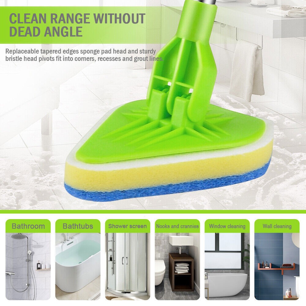 Telescopic Bathroom Mop Bath Shower Tile Cleaning Kit Floor Brush Cleaner Tool