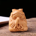 Wooden Ornament Golden Toad Handle Golden Toad Statue Meditation Craft Ornament