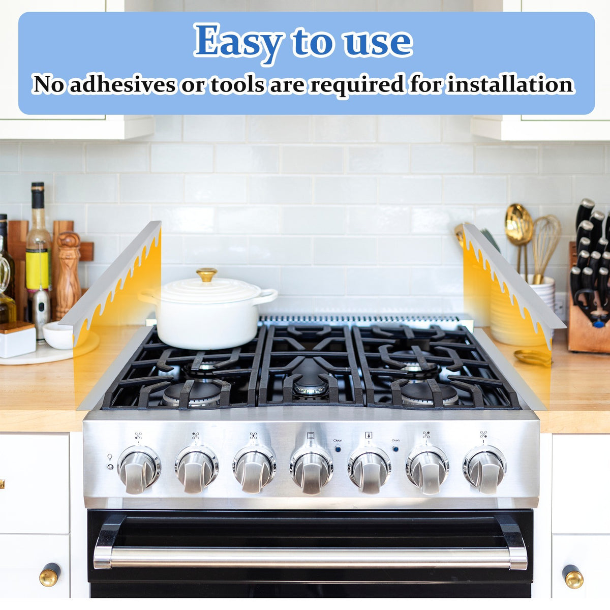 2Pcs Silicone Counter Gap Cover, 21 Inch Strip Heat Stove Protector, Black