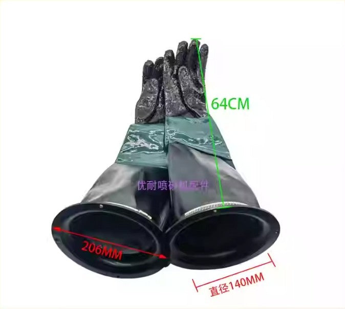60cm Heavy Duty Work Sandblasting Gloves for Sand Blast Cabinets NEW