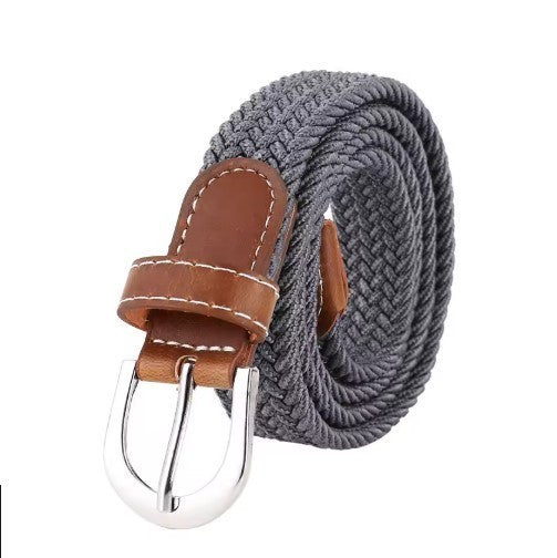Unisex Woven Elastic Stretch Belt Braided Adjustable Casual Jeans Waist Belt UK