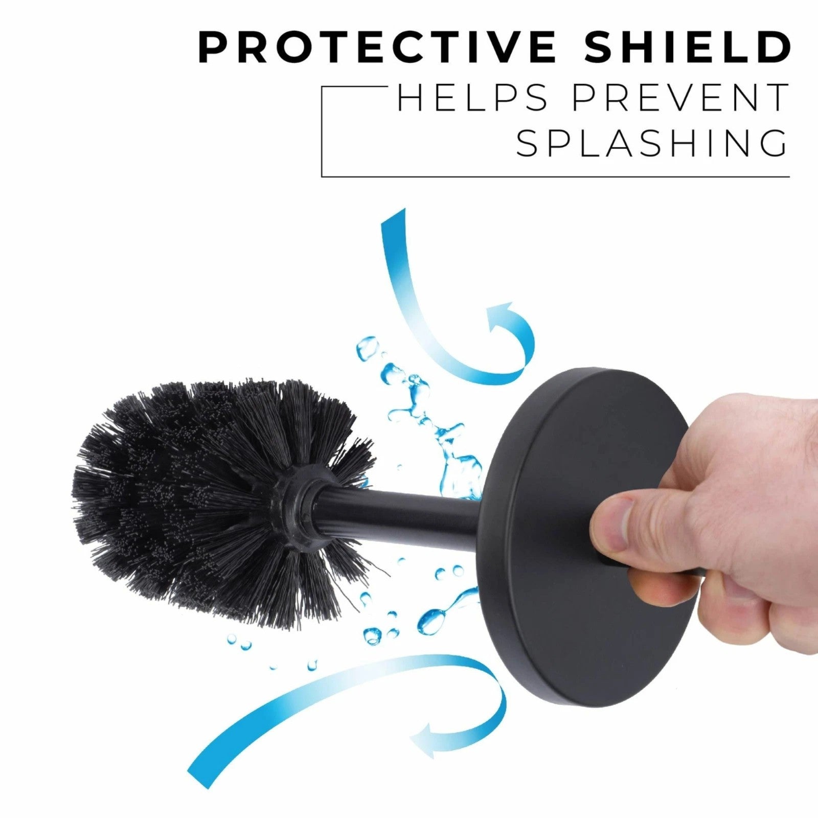 Matte Black Toilet Brush with Holder Bathroom Bowl Cleaning Set Modern Design