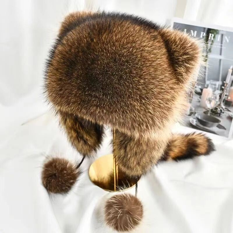 Lady Warm Long Furry Hat Trapper Hat Faux Fur Outdoor Ski Hat Ear Flap Winter UK
