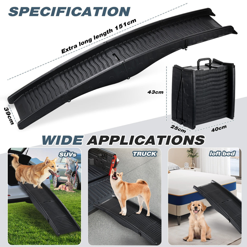 Dog Car Ramp Pet Dog Car Access Ramp Foldable Car Entry Ramp Plastic Portable