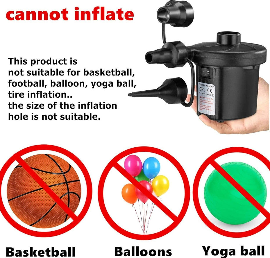 3 in 1 Electric Air Pump For Inflatables Camping Bed Pool Inflator Air Mattress