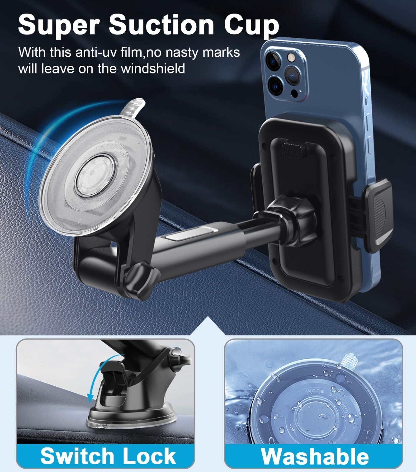 Universal Car Phone Holder 360 Windscreen Suction Mount GPS Stand Cradle