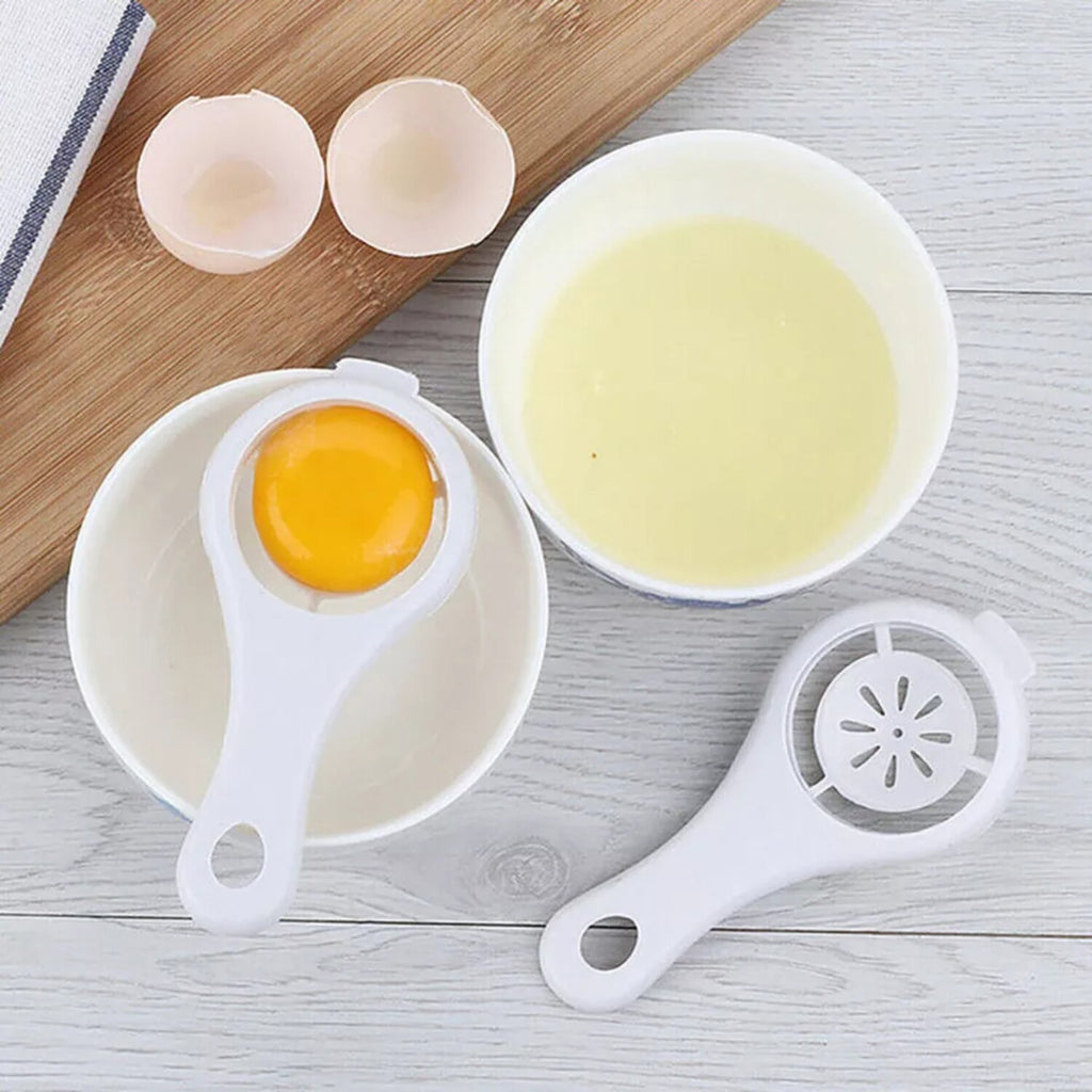 Kitchen White Egg Yolk Separator Tool Easy Cooking Baking Sieve Plastic