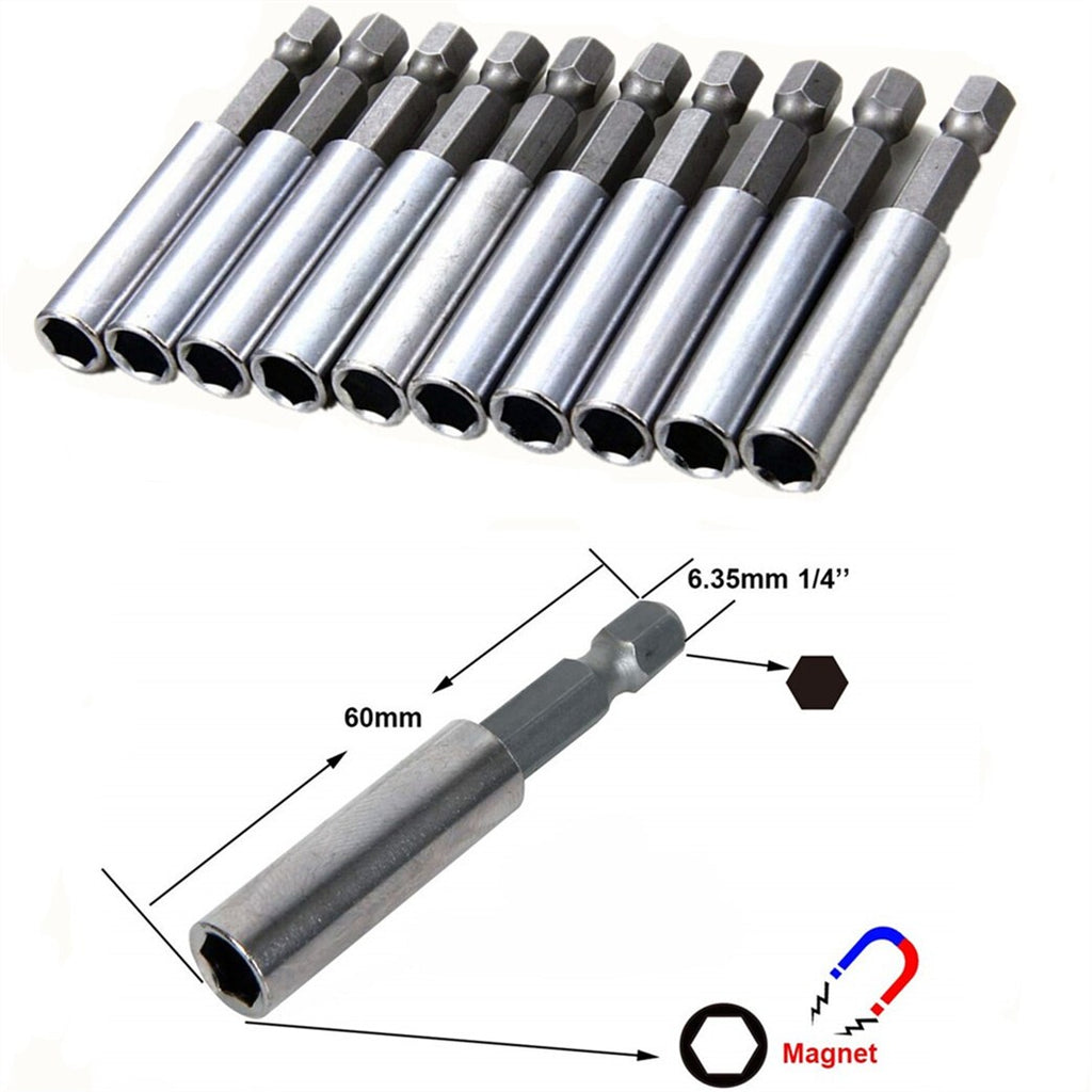 10x Magnetic Bit Holder Set 1/4" Hex Extension Bar for Screwdriver Impact Driver