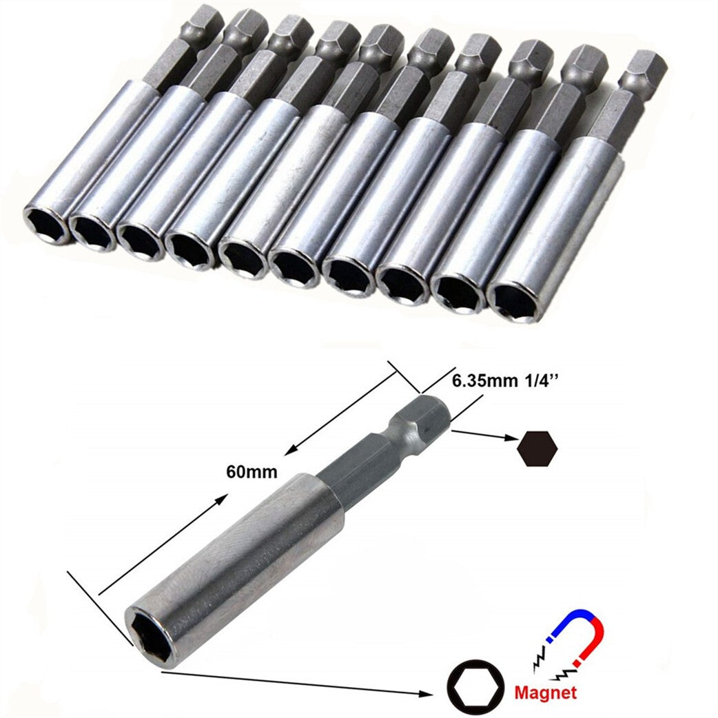 10x Magnetic Bit Holder Set 1/4" Hex Extension Bar for Screwdriver Impact Driver