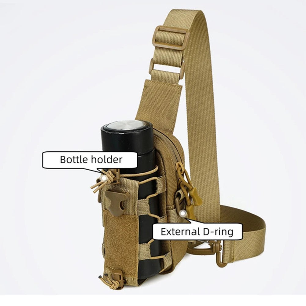 Tactical Sling Chest Bag Water Bottle Pouch Phone Shoulder Backpack for Outdoor