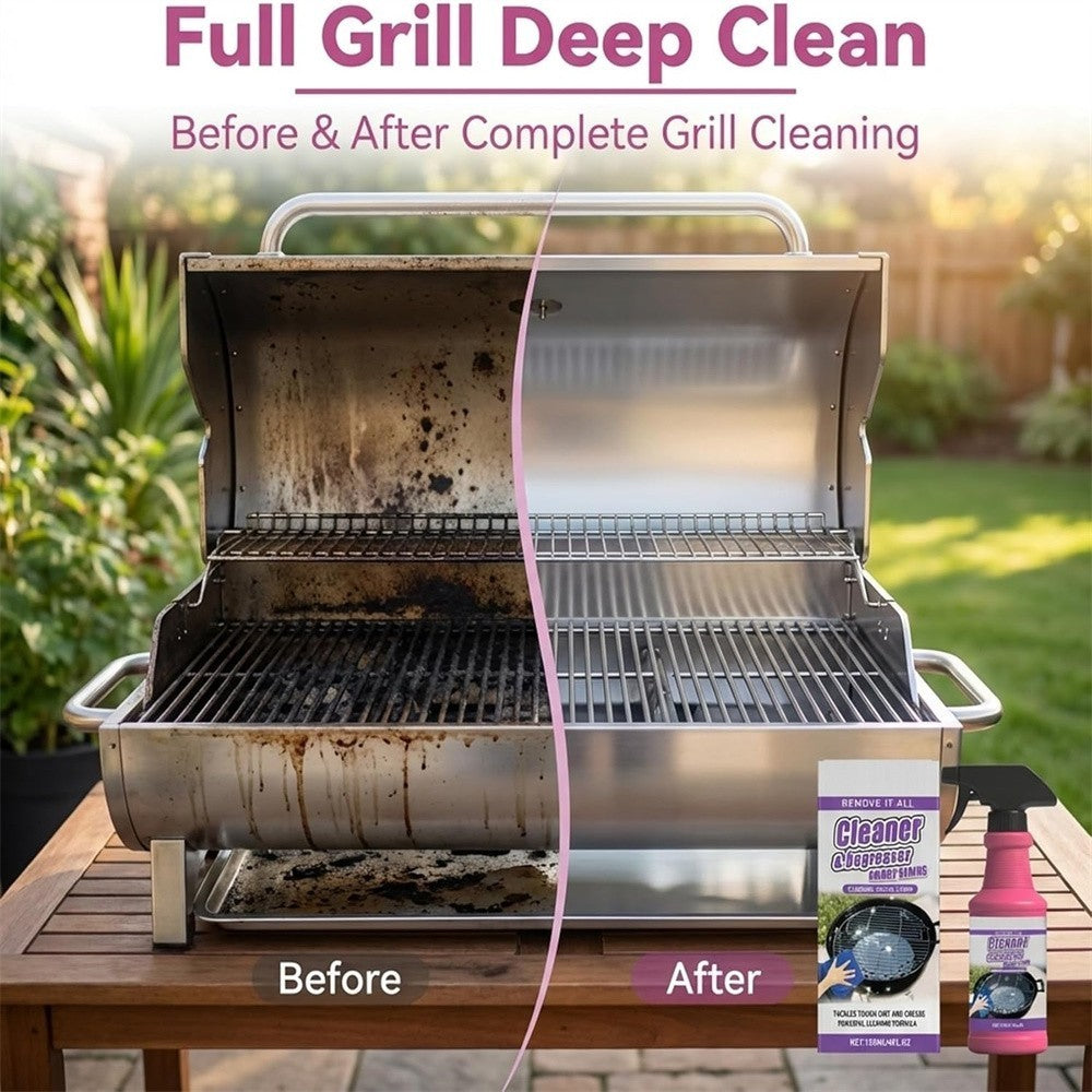 Grill Degreaser Spray Extra Fast-Acting Heavy-Duty BBQ Cleaner for Greasy Grates