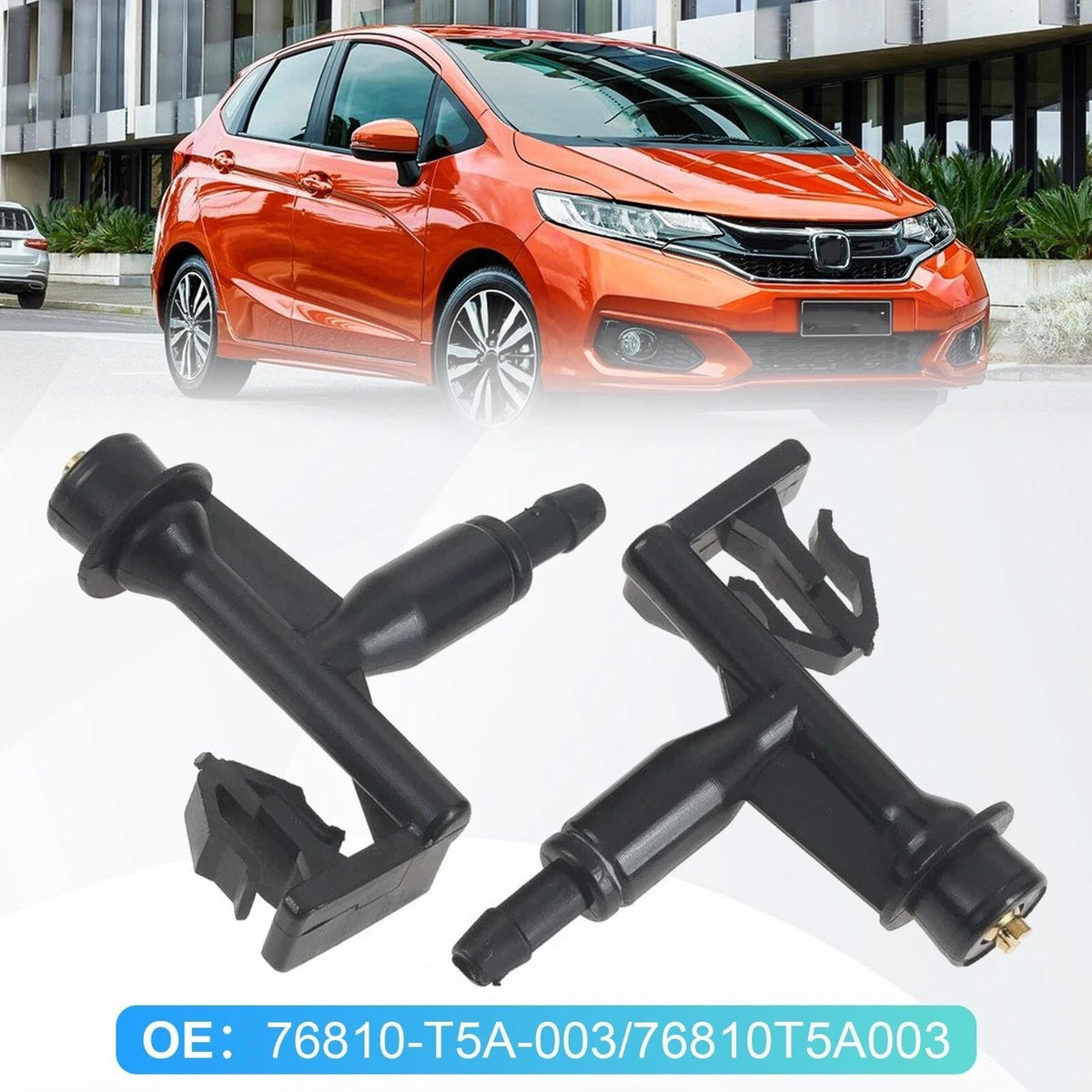 2Pcs Front Windshield Wiper Washer Jet Nozzles For Honda Fit Jazz 76810-T5A-003