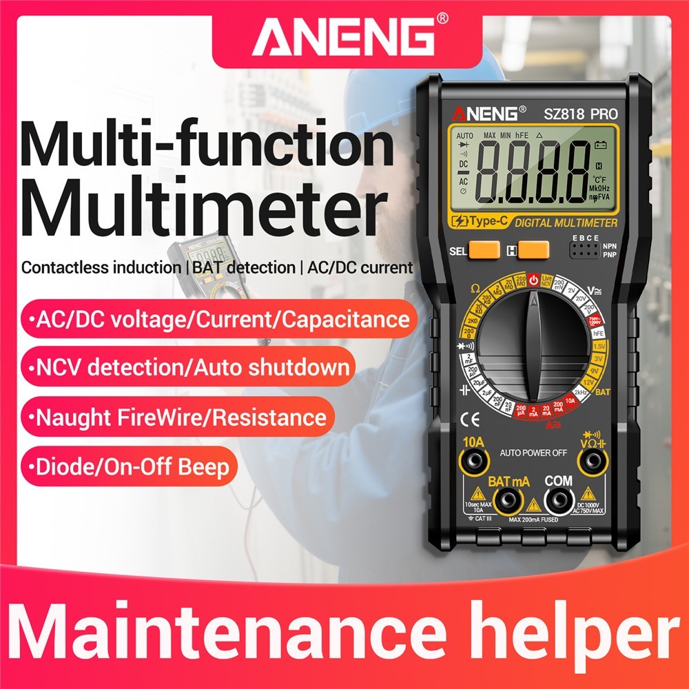 💥Rechargeable Digital Multimeter Voltmeter Ohmmeter Ammeter Multi Tester Meter