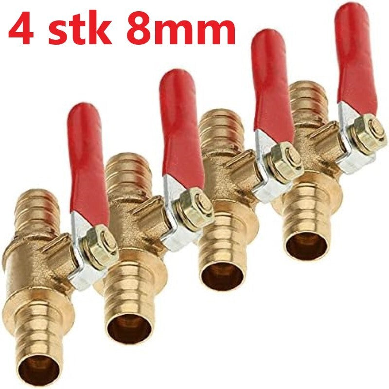 4Pcs Brass In Line Fuel Tap 8mm 5/16in Superior Seal Valve For Lawn Mower Engine